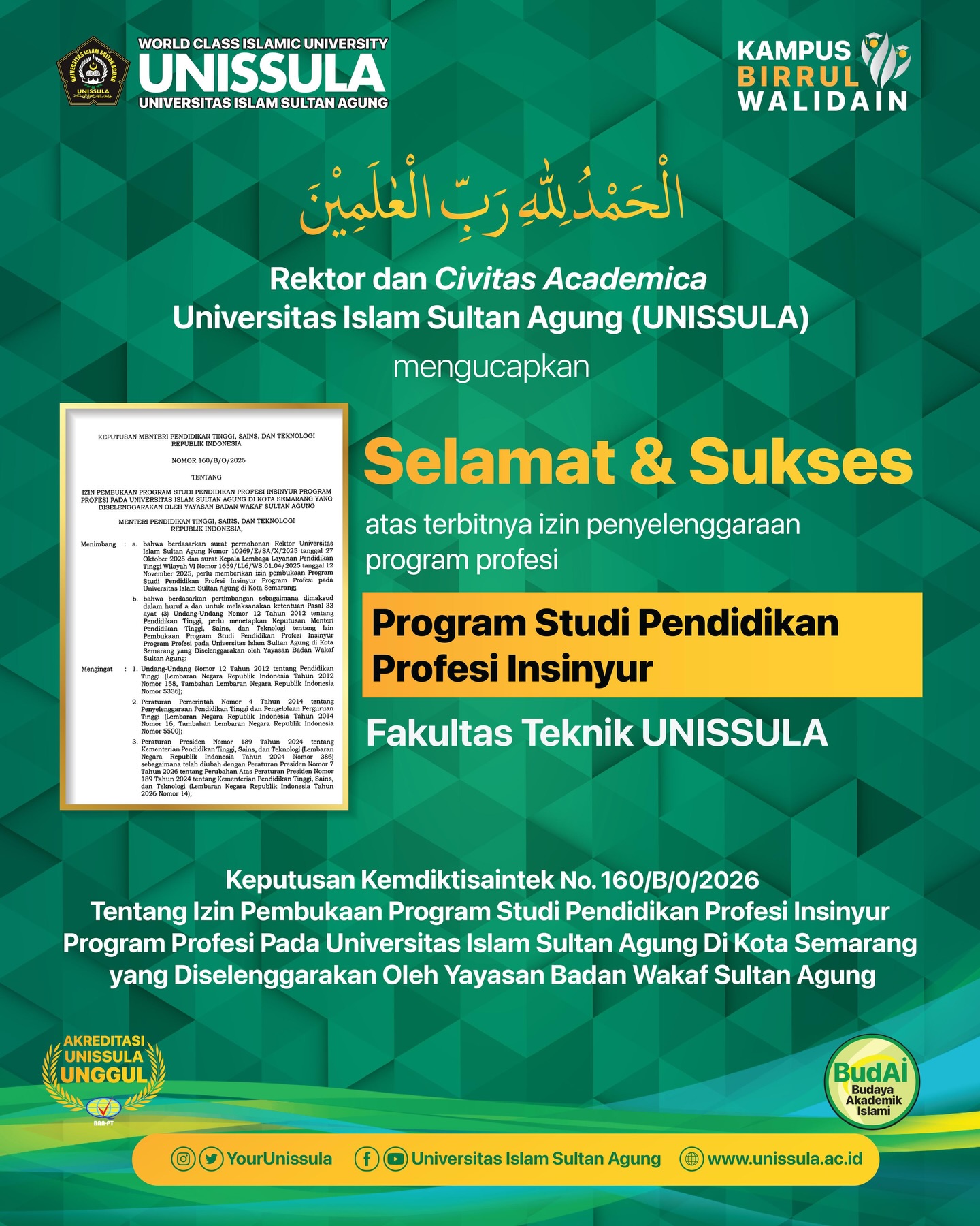 Universitas - Alhamdulillah Izin Pembukaan Program Studi Pendidikan ...