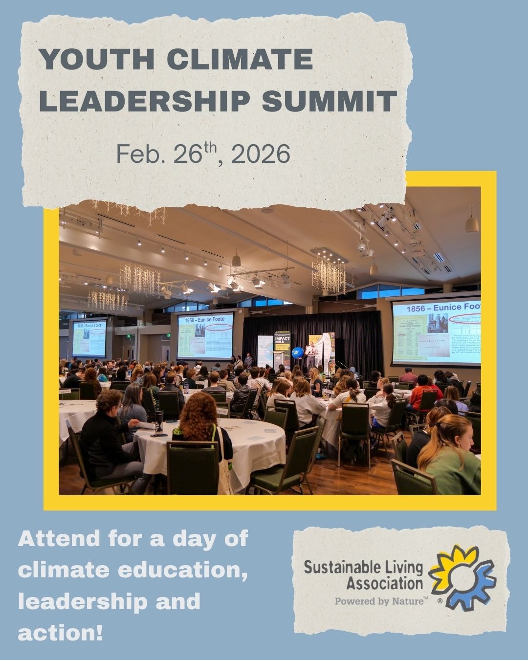 The 2026 Youth Climate... - Sustainable Living Association | Facebook