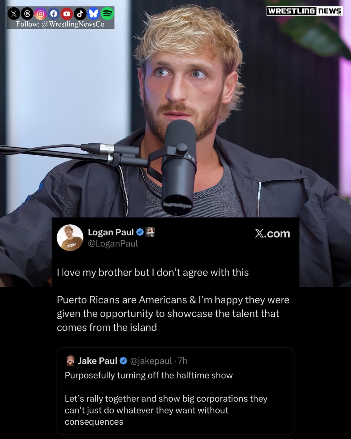 Wrestling - Logan Paul responds to his brother Jake boycotting the ...