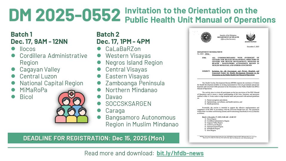 HFDB - Department Memorandum No. 2025-0552 December 3, 2025 Invitation ...