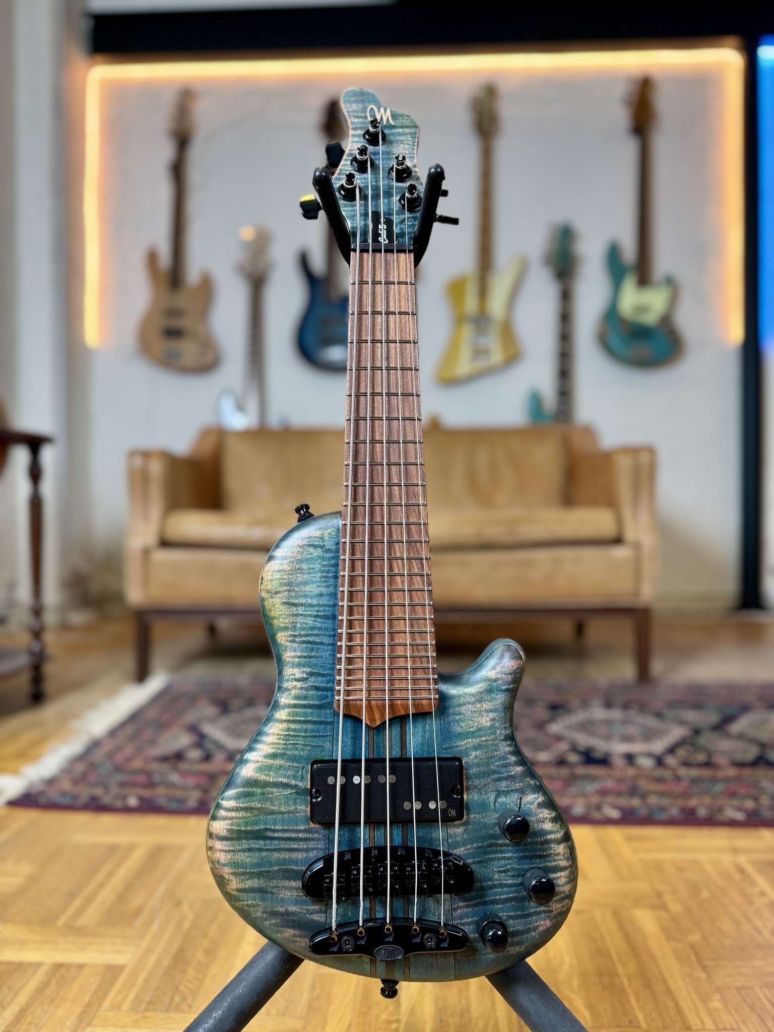 We got this a stunning Cali-5 from Mayones Guitars Basses You can 
