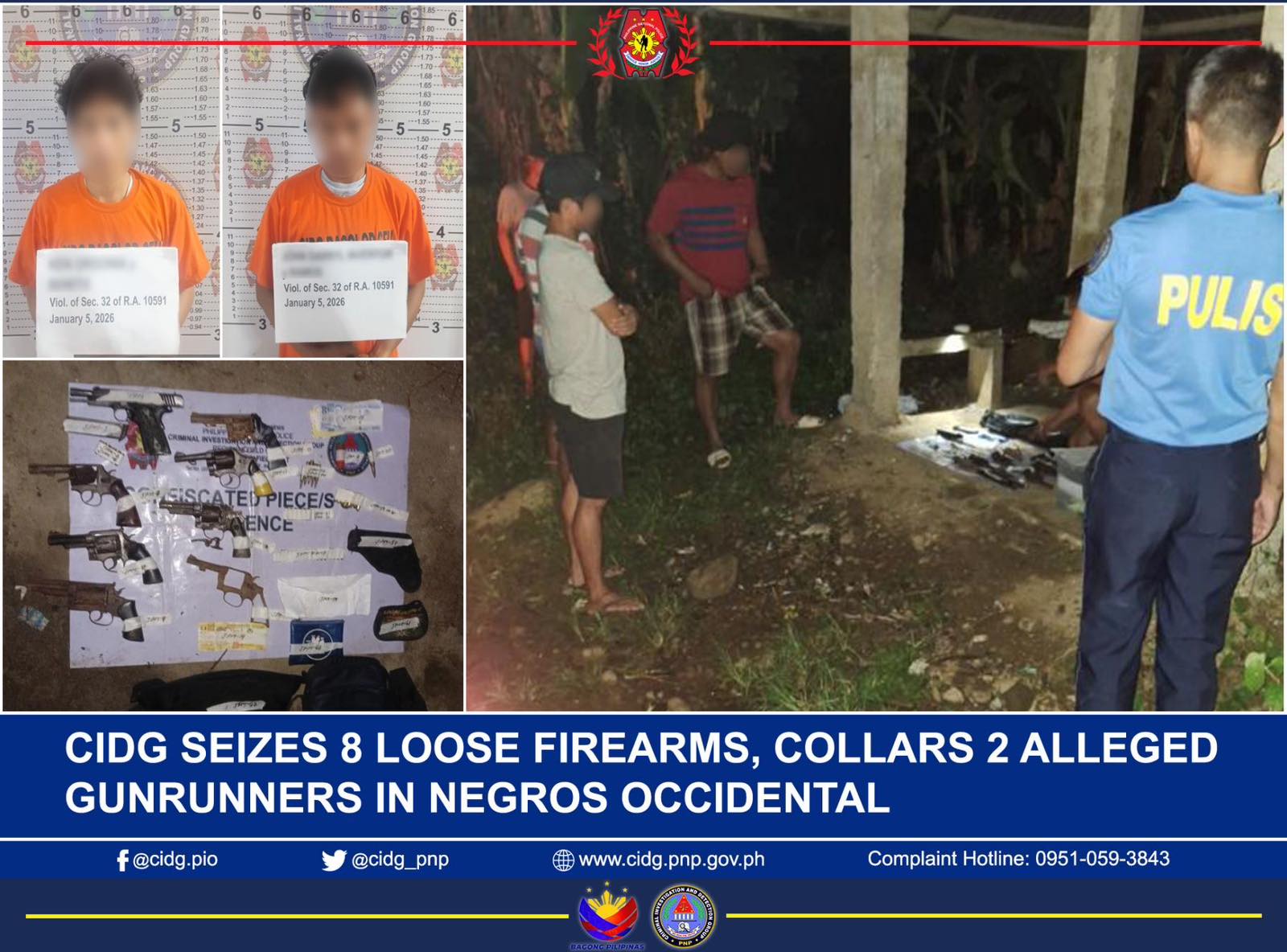 Criminal - CIDG SEIZES 8 LOOSE FIREARMS, COLLARS 2 ALLEGED GUNRUNNERS ...