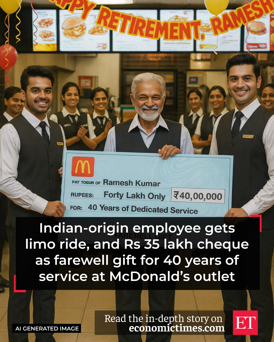 The Economic - 🎉🚗 Golden goodbye at McDonald’s 💫 An Indian-origin ...