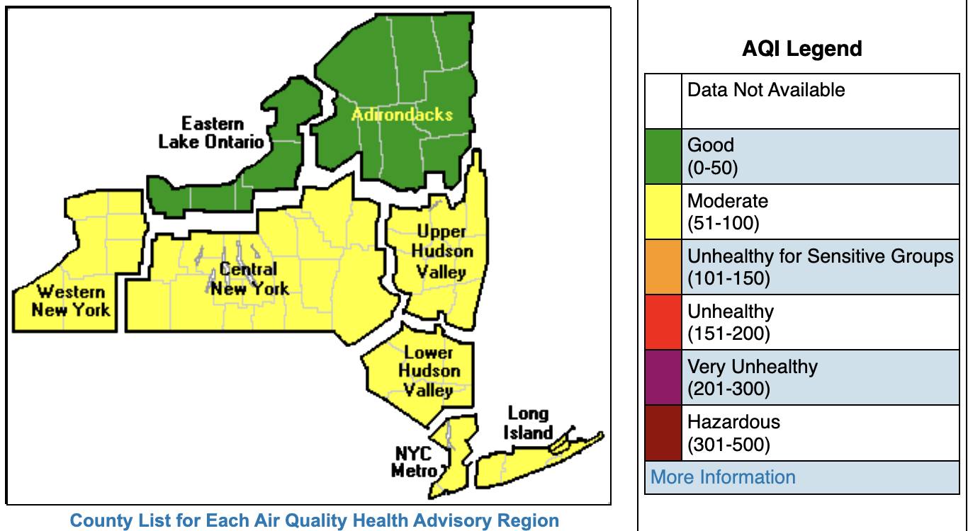 NYS - DEC is closely monitoring the air quality forecast for tomorrow ...