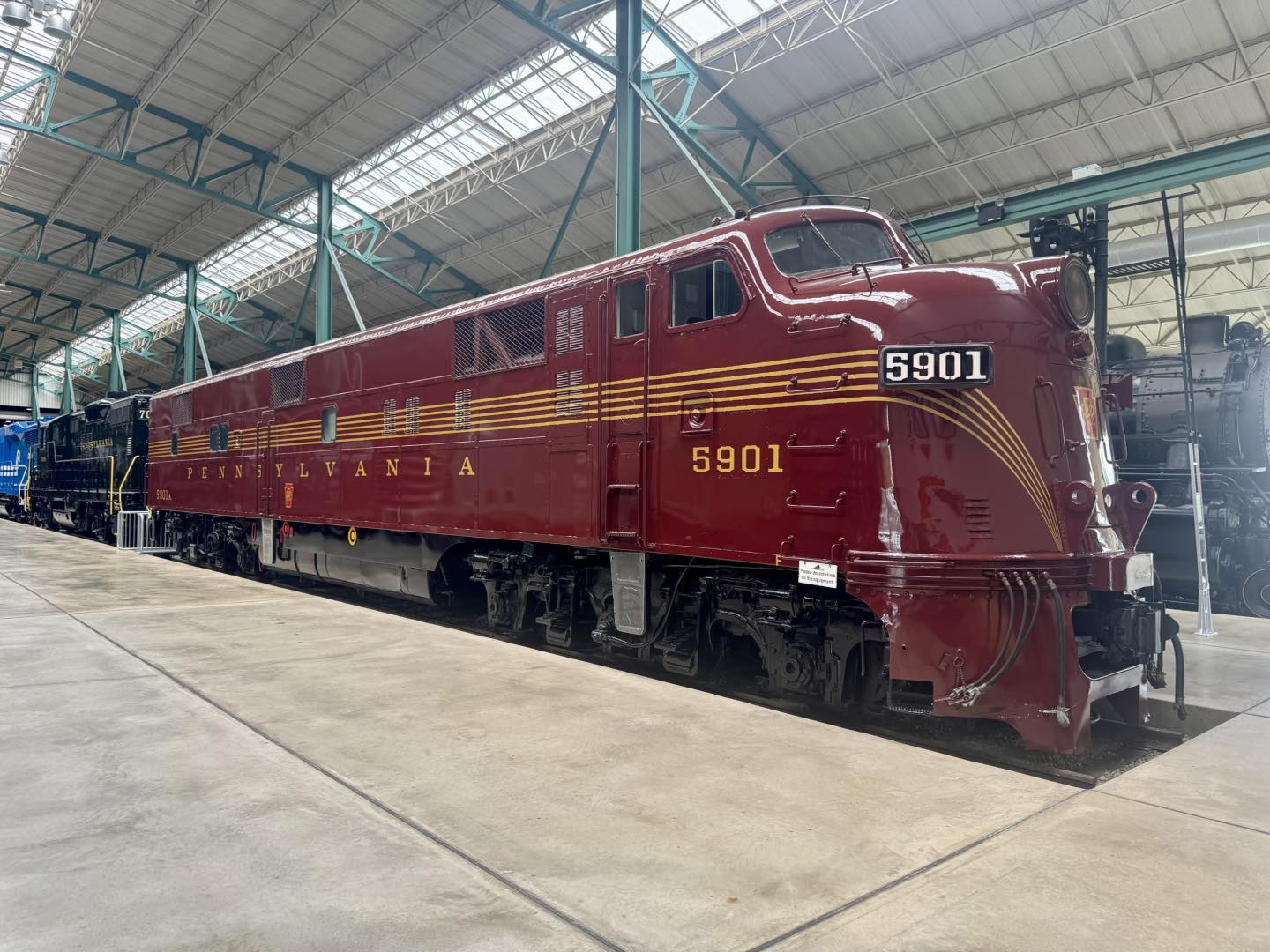 E7 locomotive 5901 on display at Railroad Museum of Pennsylvania