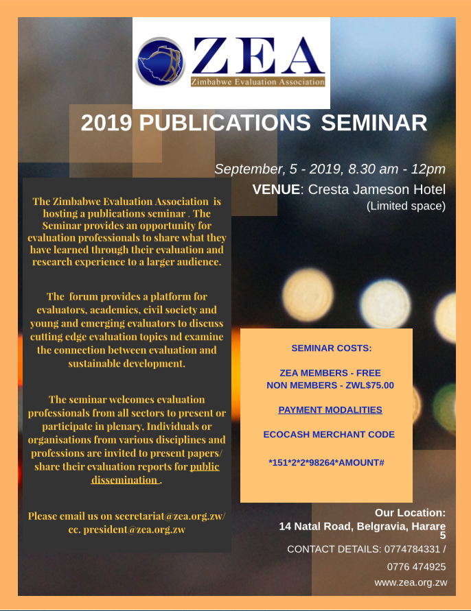 Zimbabwe Evaluation Association - ZEA invites you to a Publications ...