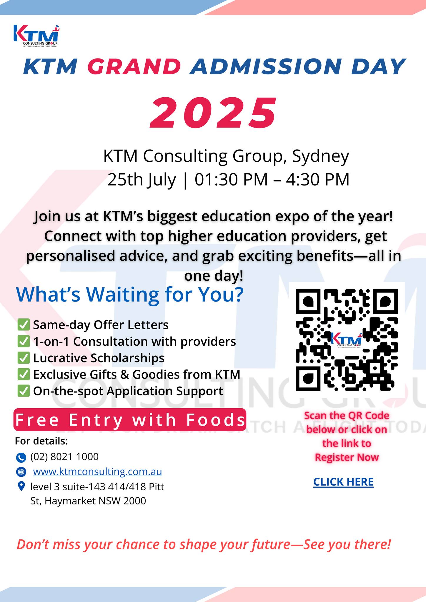 KTM - KTM ADMISSION DAY– SYDNEY 📅 Friday, 25 July 2025 | 🕒 From 01:30 ...