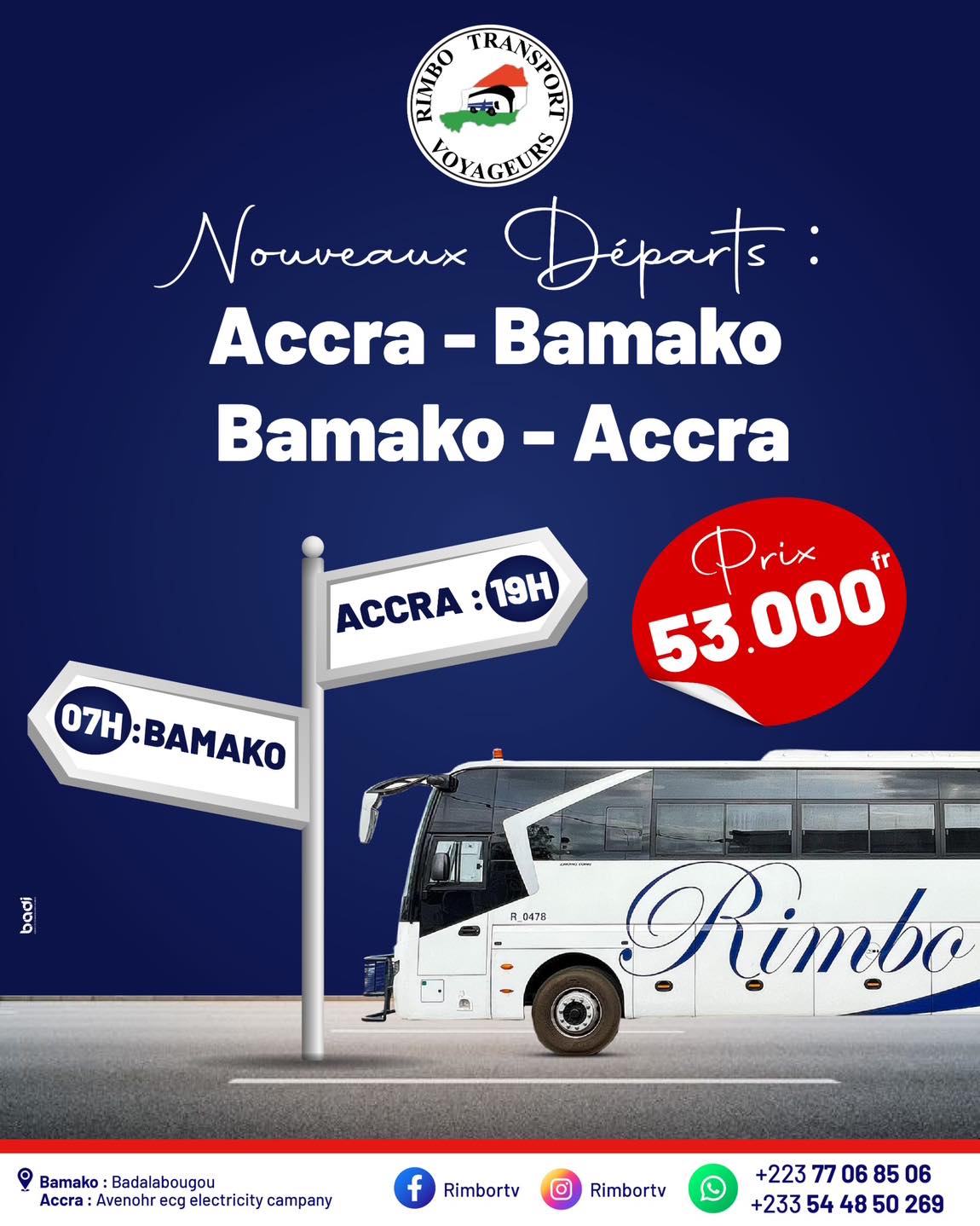 Rimbo - Bonne nouvelle , À partir d’aujourd’hui l’axe Accra - Bamako ...