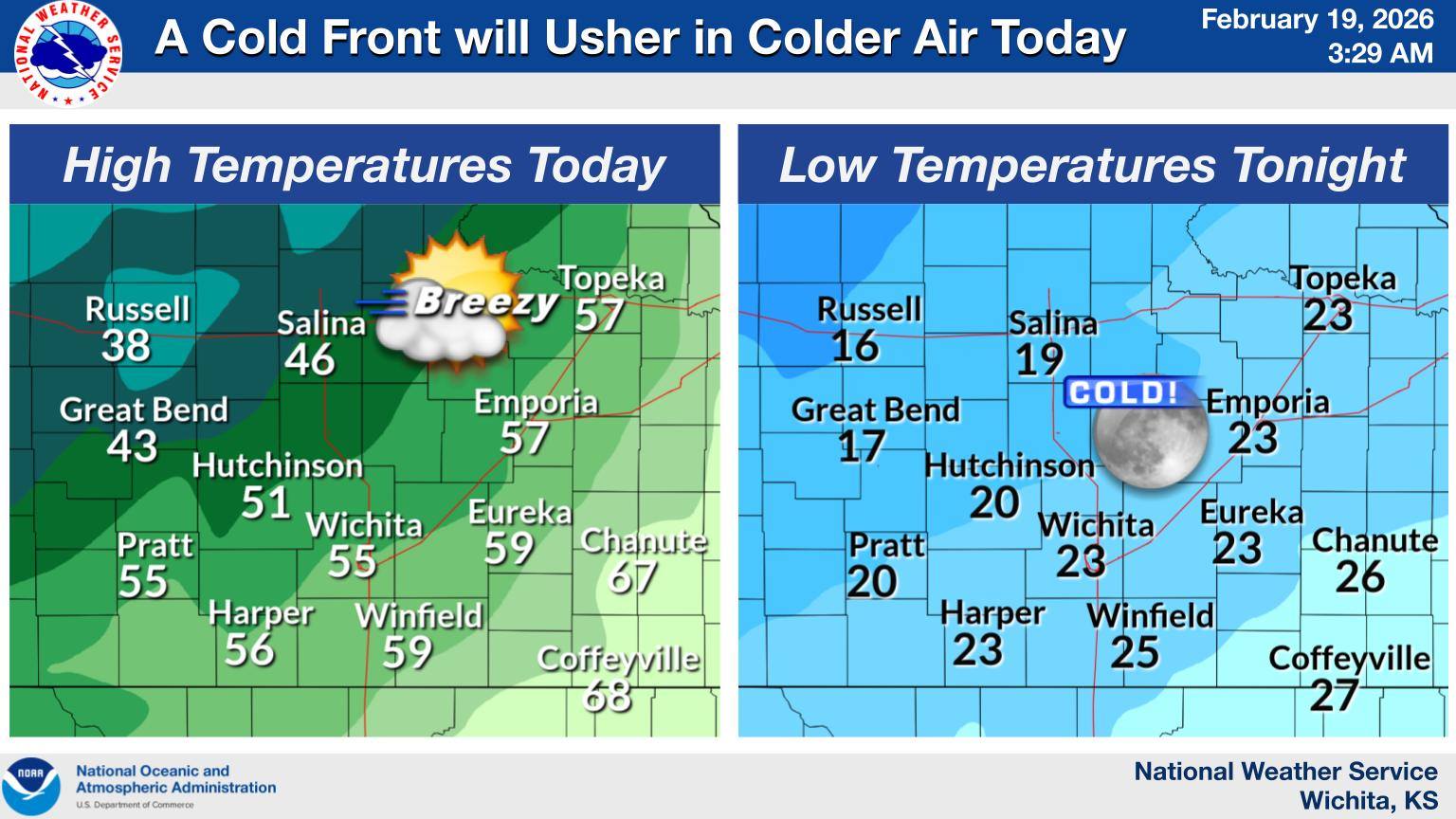 US - A cold front will arrive today ushering in cooler and windy ...