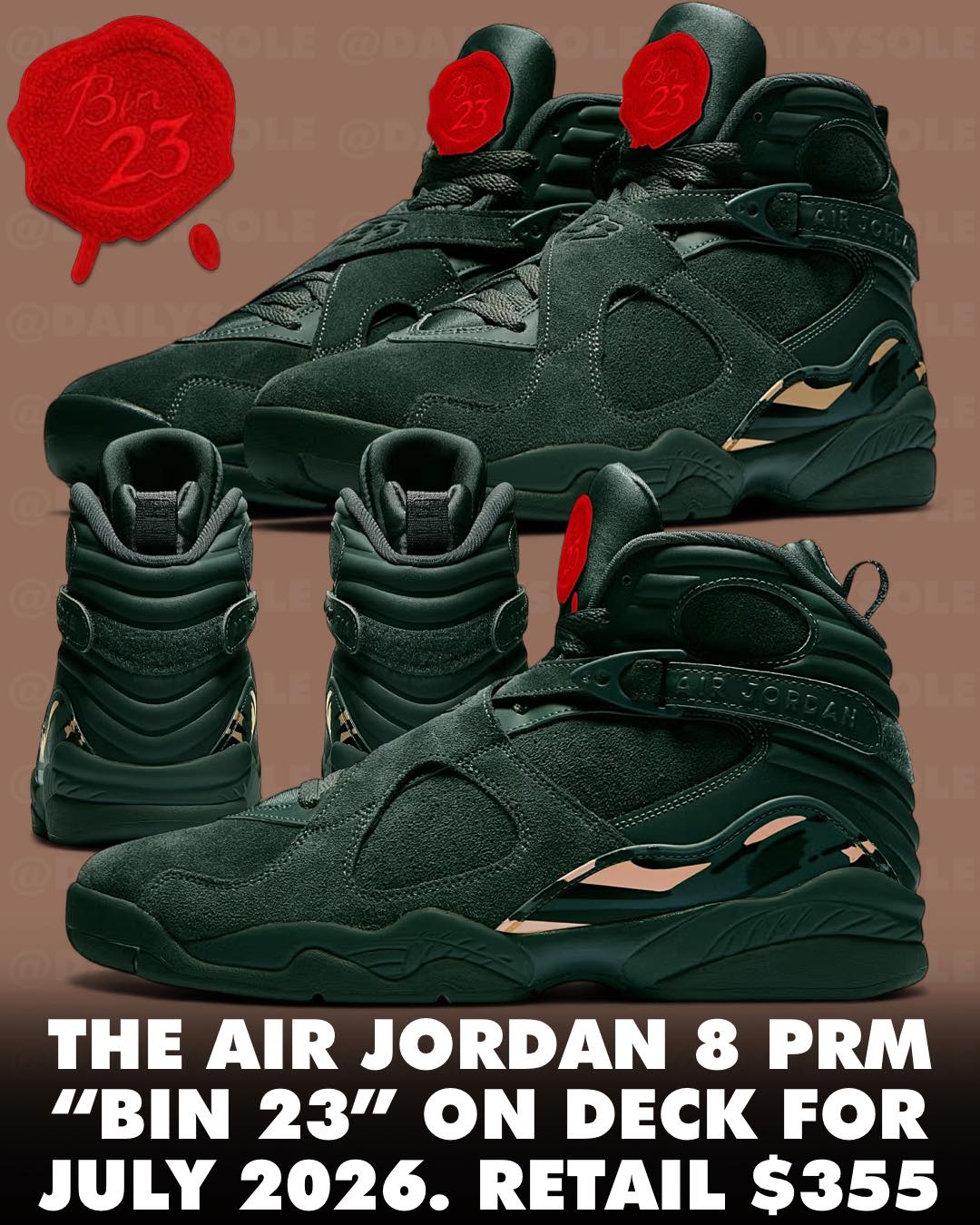 First look at the Air Jordan 8 PRM “Bin 23” loaded up set for