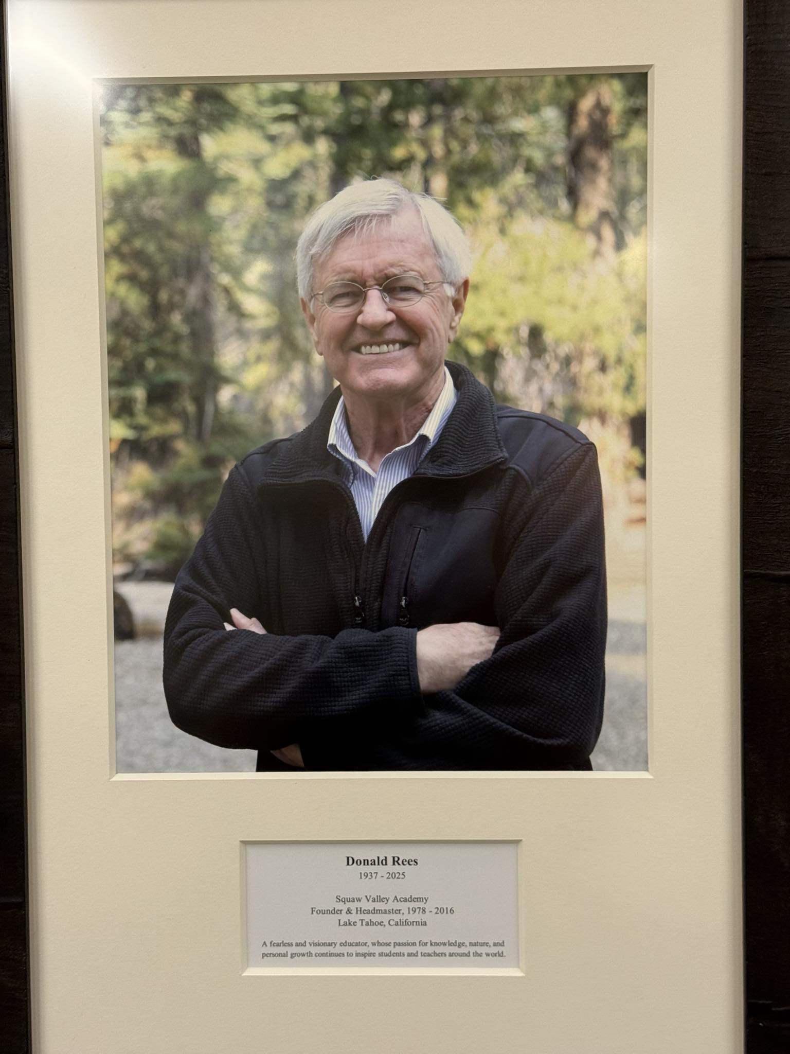 Lake - This is our founder Donald Rees, he passed away last January ...