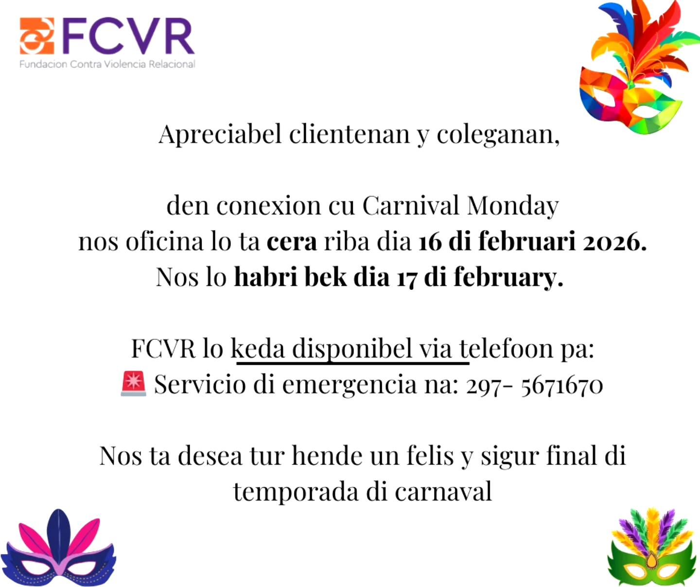 FCVR Fundacion Contra Violencia Relacional | Oranjestad Aruba