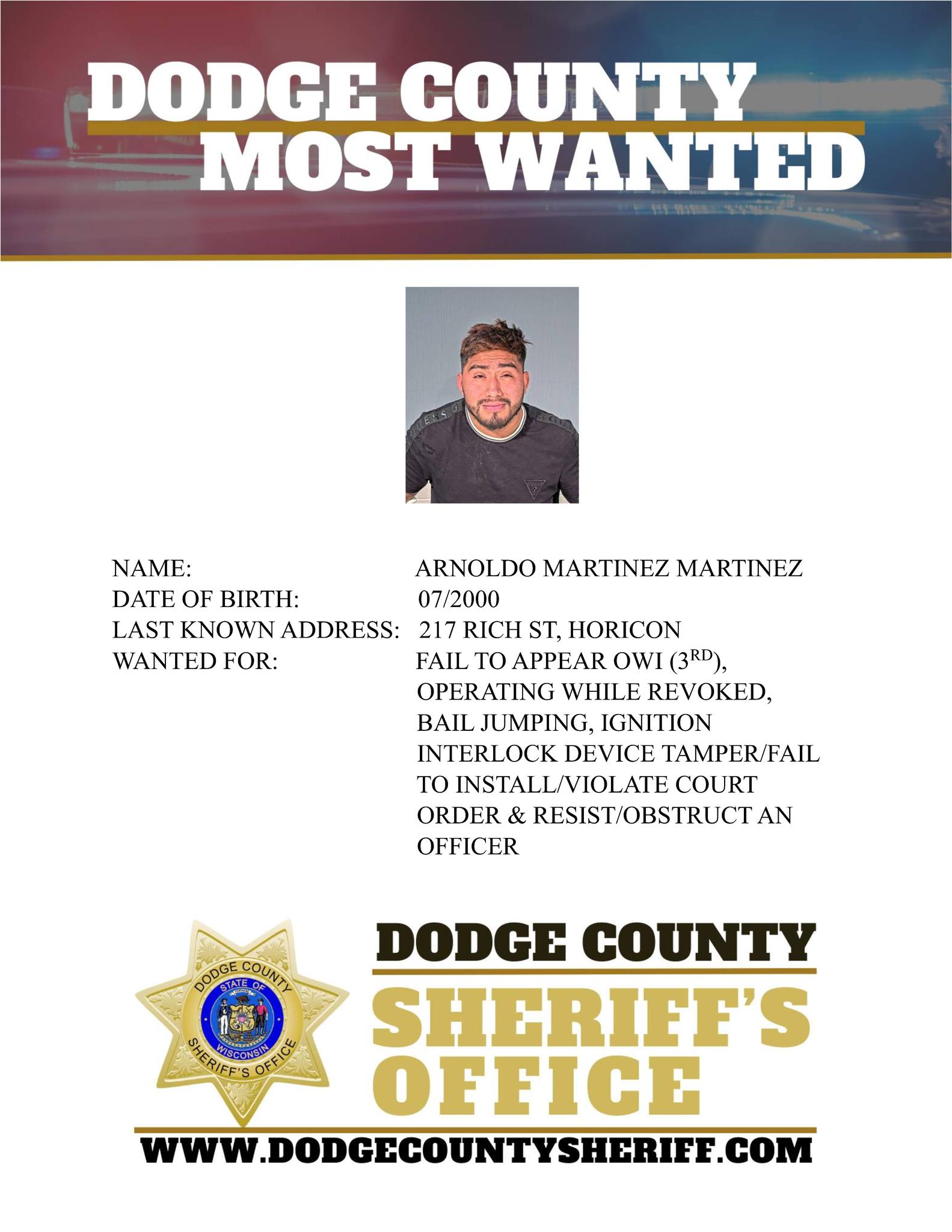 Dodge - MOST WANTED - ARNOLDO MARTINEZ MARTINEZ (FEBRUARY 2026) The ...