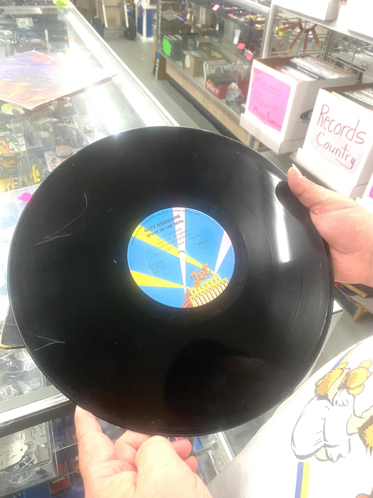 Damaged vinyl record set of Speak of the Devil