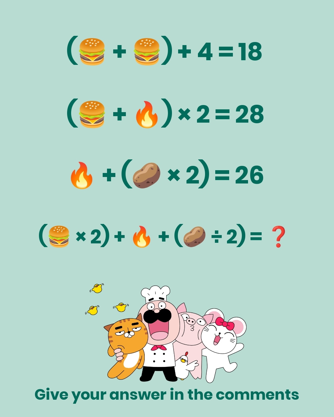 Chefclub - 🍔 + 🔥 + 🥔 = campfire math at its tastiest! 🤔 Can your brain ...