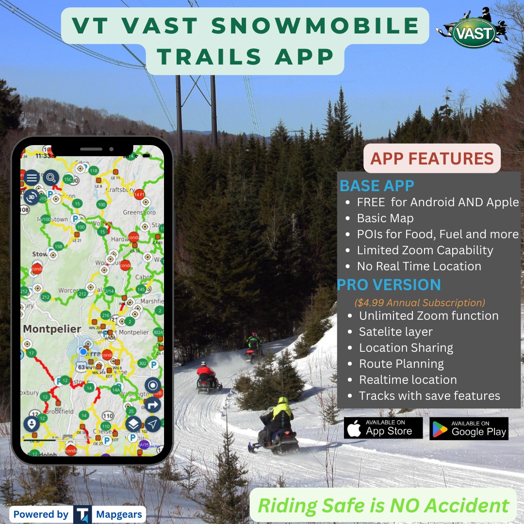 VAST - 📍 Know before you go. The VT VAST Snowmobile Trails App puts ...