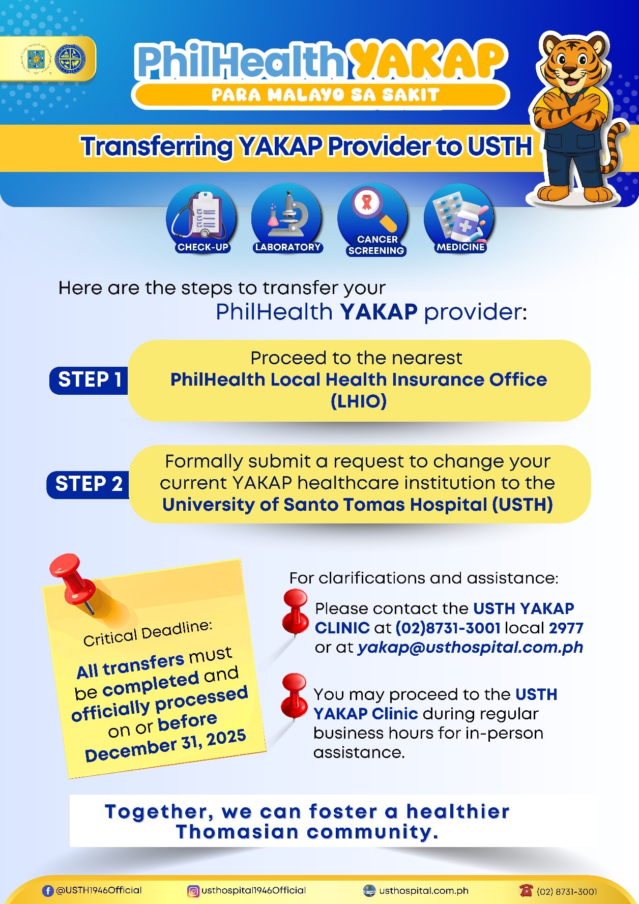 UST - 𝗪𝗮𝗻𝘁 𝘁𝗼 𝗺𝗮𝗸𝗲 𝗨𝗦𝗧 𝗛𝗼𝘀𝗽𝗶𝘁𝗮𝗹 (𝗨𝗦𝗧𝗛) 𝘆𝗼𝘂𝗿 𝗼𝗳𝗳𝗶𝗰𝗶𝗮𝗹 𝗣𝗵𝗶𝗹𝗛𝗲𝗮𝗹𝘁𝗵 𝗬𝗔𝗞𝗔𝗣 ...
