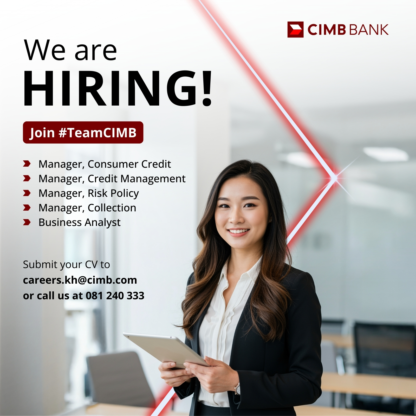 CIMB Cambodia - Job Opportunities at CIMB Bank! We are... | Facebook