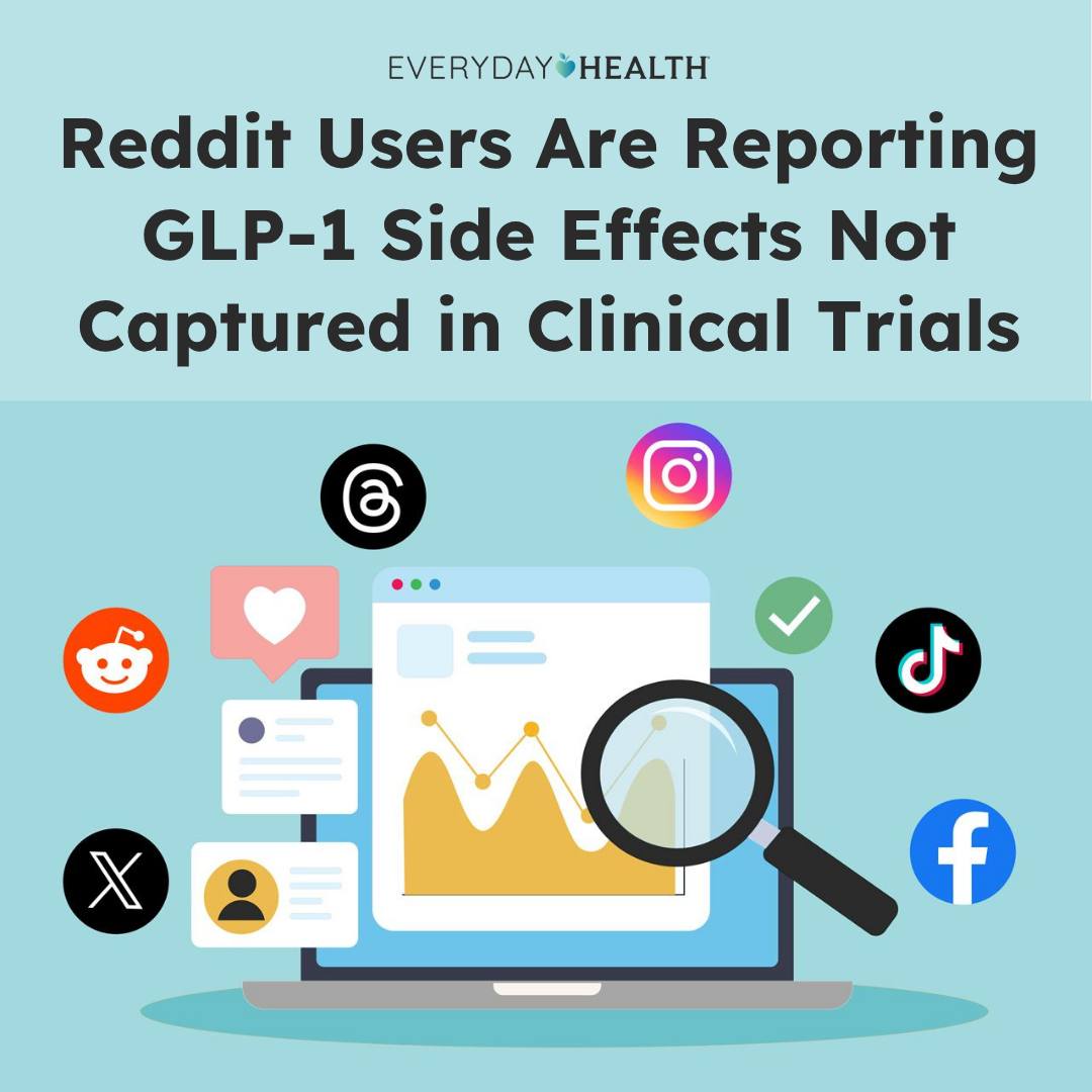 A new study found Reddit users posting about possible GLP-1 drug side effects not commonly seen in clinical trials: https://bit.ly/3QCaubJ