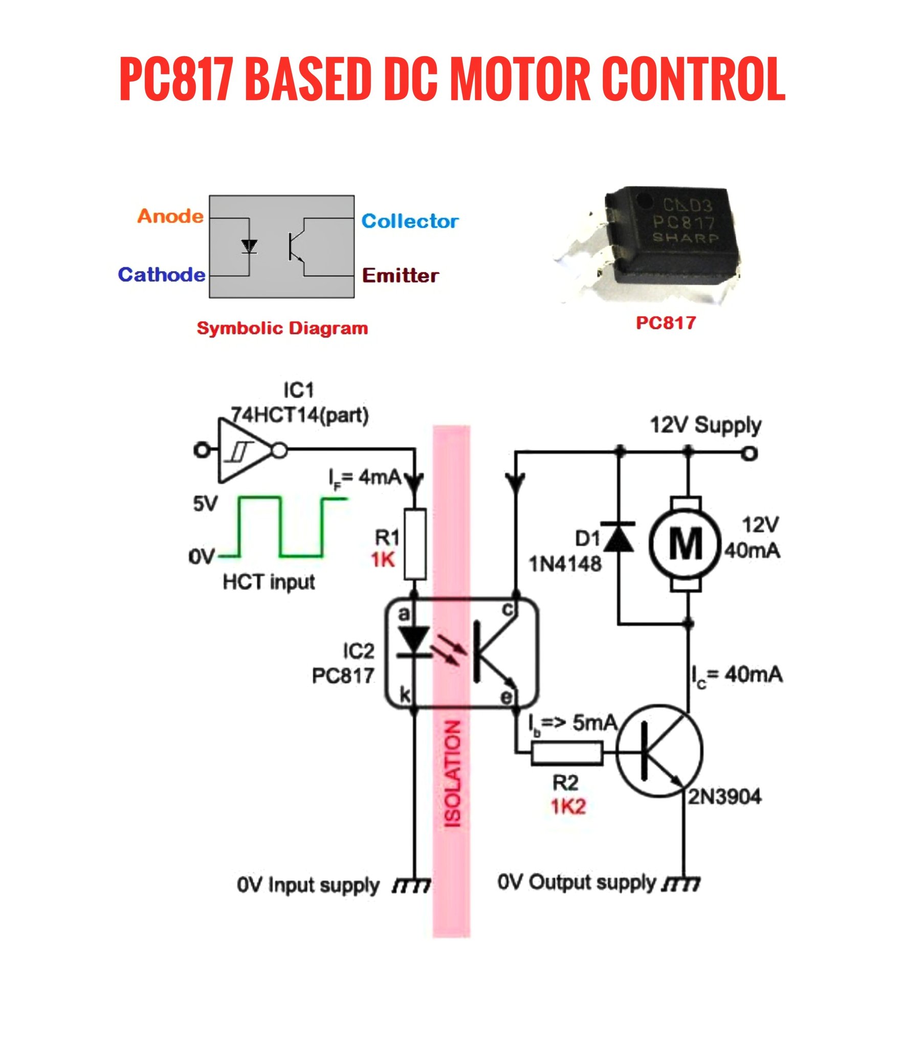 Electronics - This circuit shows how a PC817 optocoupler is used for ...