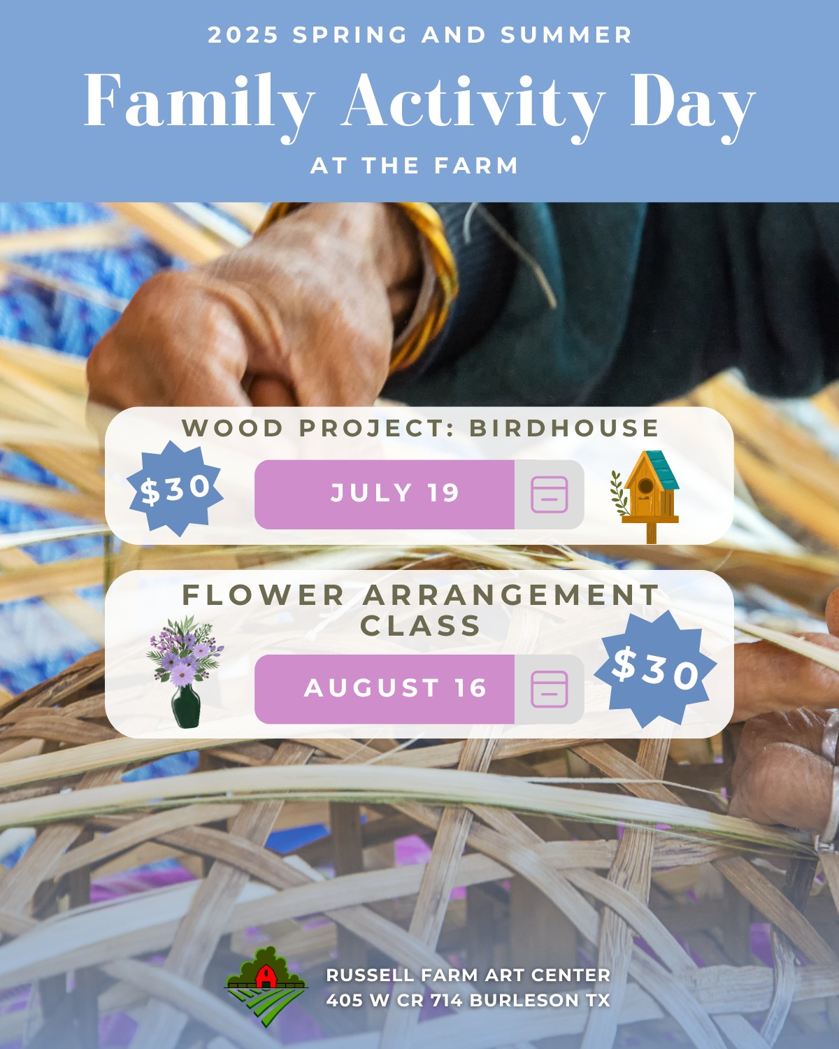 🌸 Join Us for Family Activity... - Russell Farm Art Center | Facebook