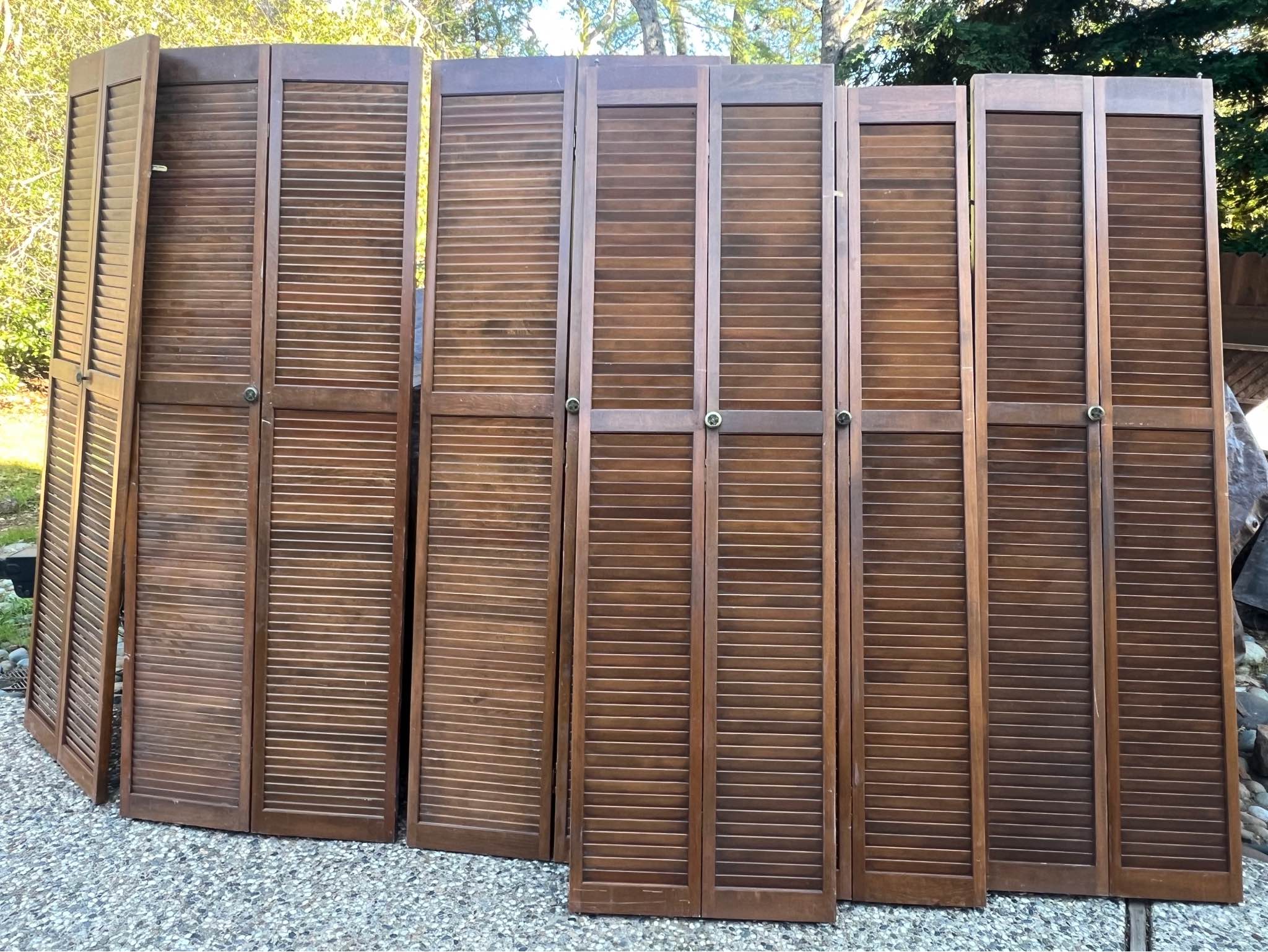 Bi Fold Closet Doors - Vintage - 6 Panels - Room Dividers - Shingle