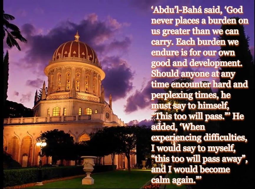 West - Abdu’l-Bahá’s advice to handle hard and perplexing times: ‘Abdu ...