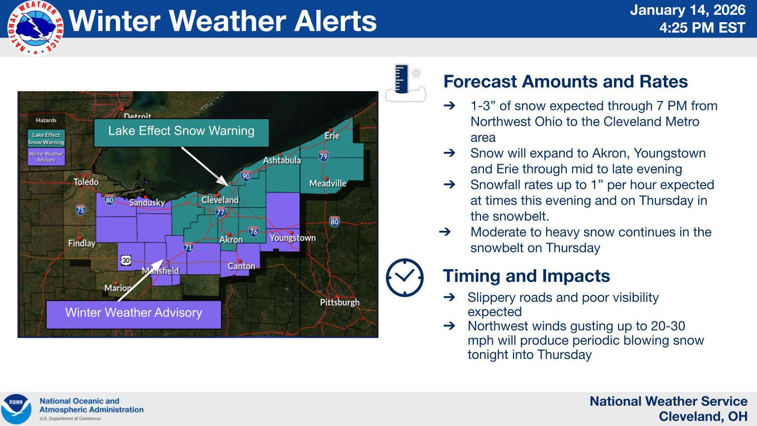 US - Lake Effect Snow Warnings and Advisories have expanded across ...