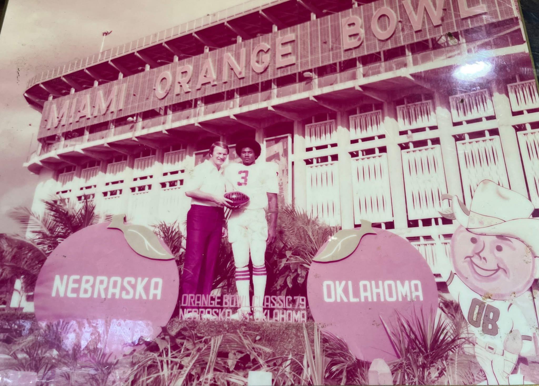 The 1980 Oklahoma Sooners backfield poses for a group photo