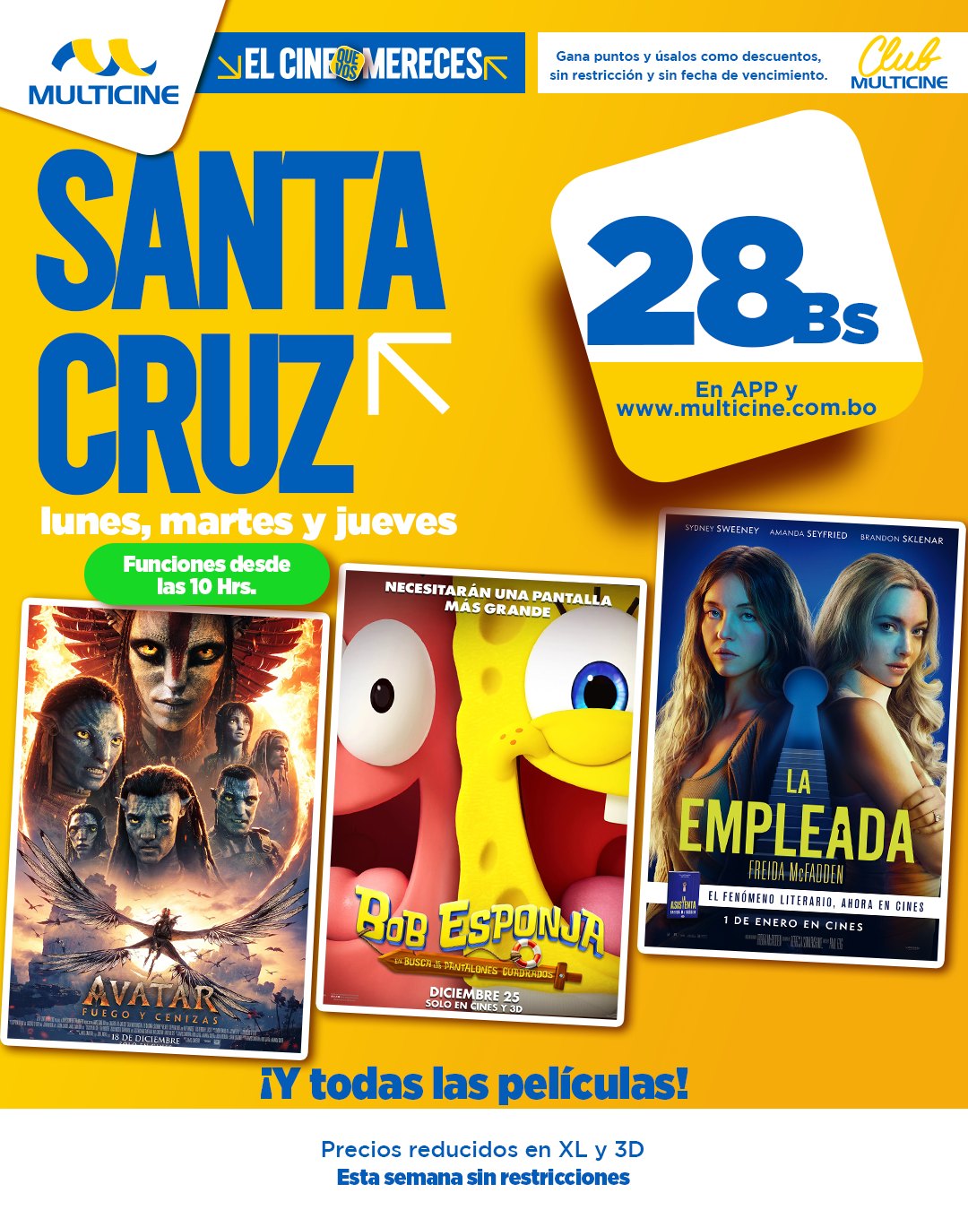 Multicine - ¡Atención, Santa Cruz! De lunes a jueves te esperamos con ...