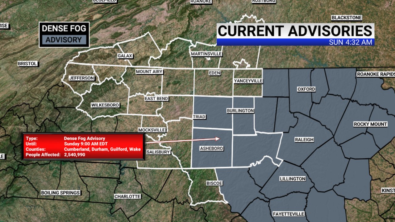 FOX - A Dense Fog Advisory has been issued in the FOX8 viewing area ...