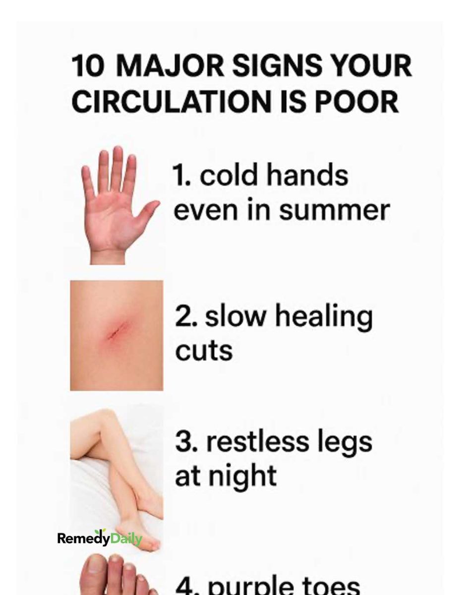 Home Remedies - 10 major signs your circulation is poor.... | Facebook