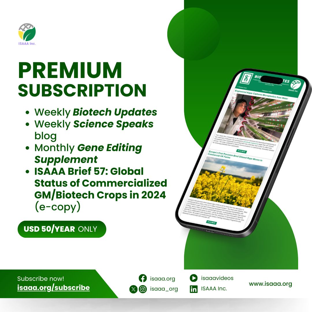 ISAAA.org - Upgrade your access for 2026 — Biotech Updates is ...