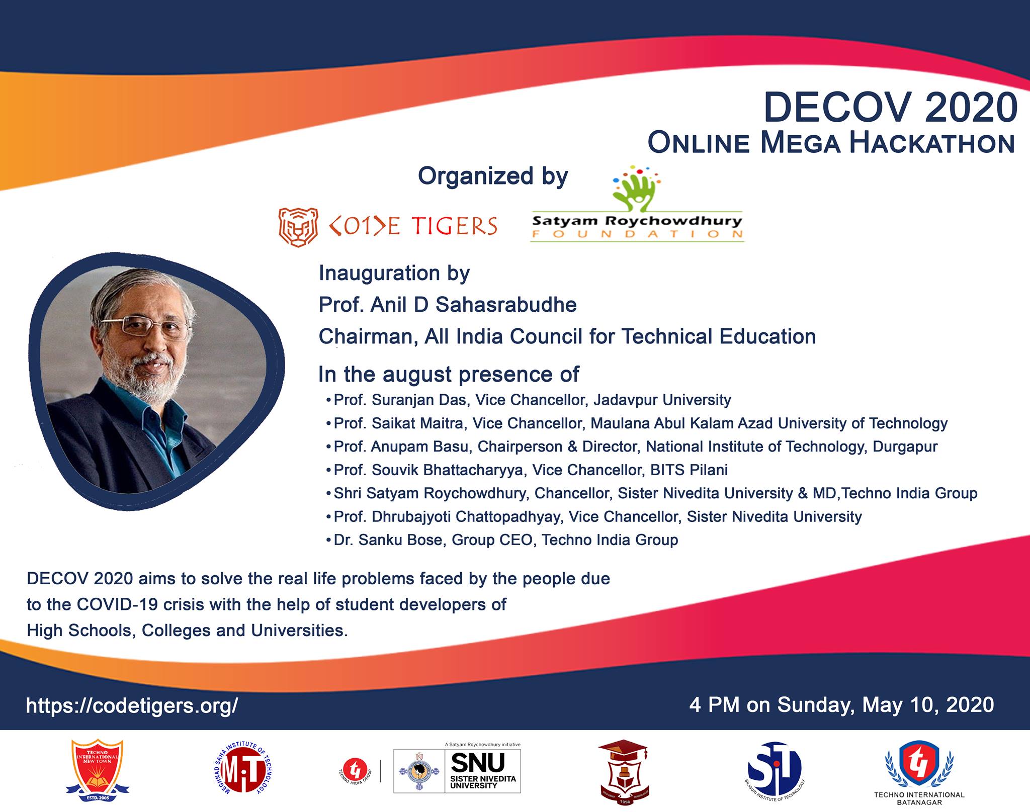 Sister Nivedita University - Prof. Anil D Sahasrabudhe, Chairman, AICTE ...