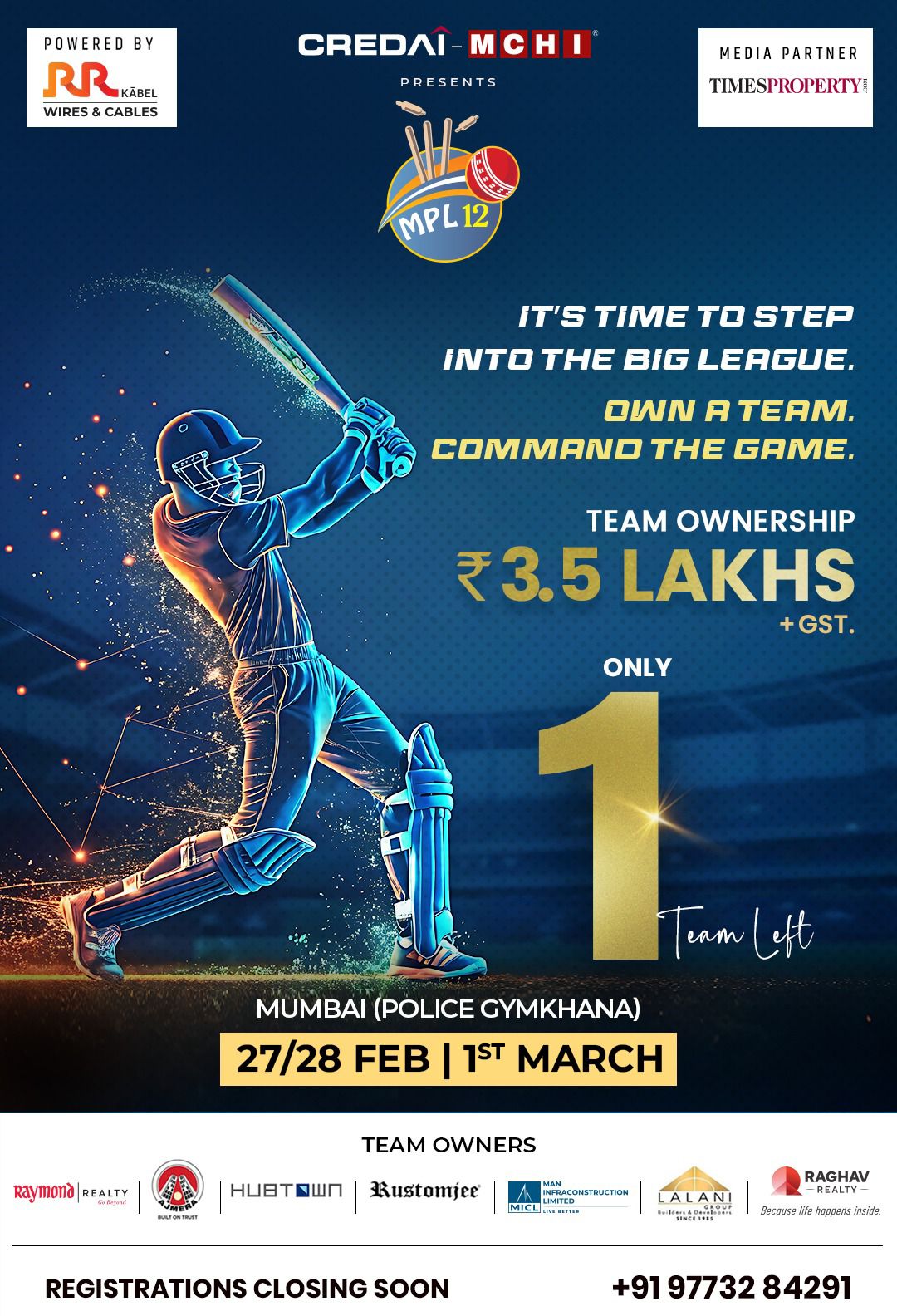 Credai - Dear all 🏏 Game On! We are proud to announce the 12th Edition ...