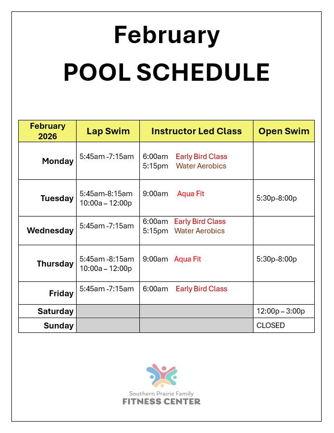 Southern - Hey everyone!! Here is the pool schedule for February. Also ...