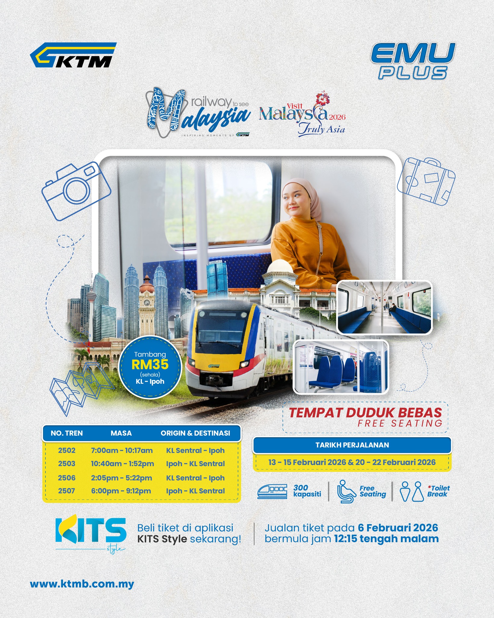 KTM Berhad - KTMB memperkenalkan tren EMUPlus, pilihan... | Facebook