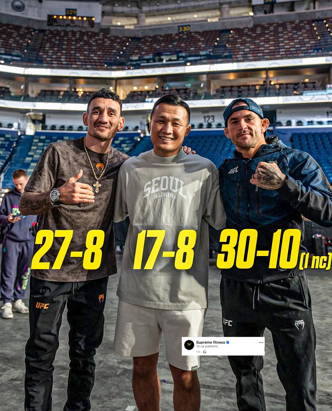 Dustin Poirier with Max Holloway and The Korean Zombie 🤝🫡