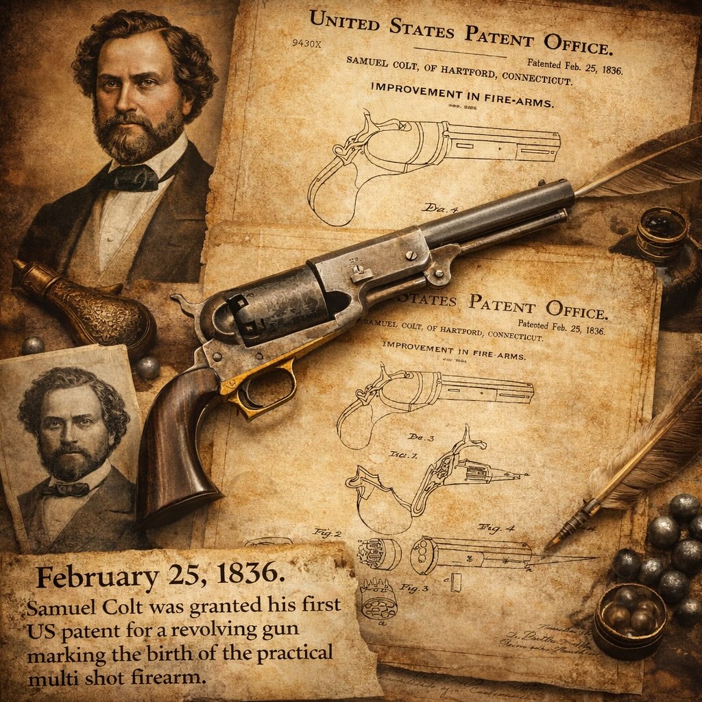 Black - On February 25, 1836, Samuel Colt received U.S. Patent 9430X ...