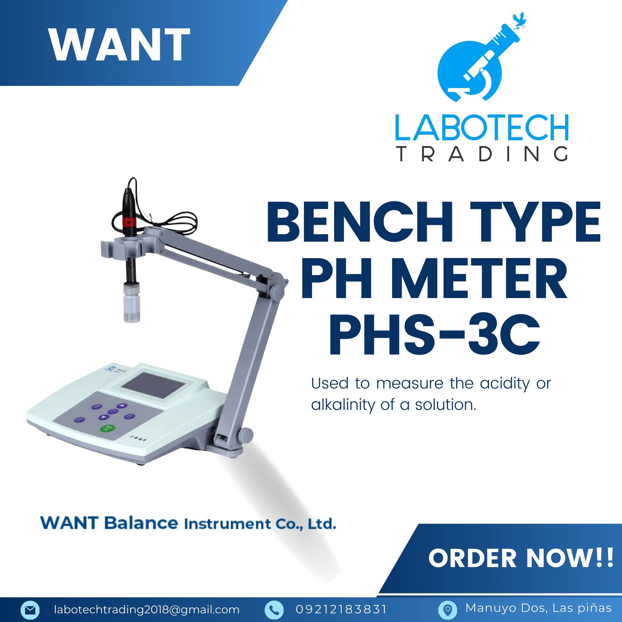 Labotech - BENCHTOP PH METER USES: used to measure the acidity or ...