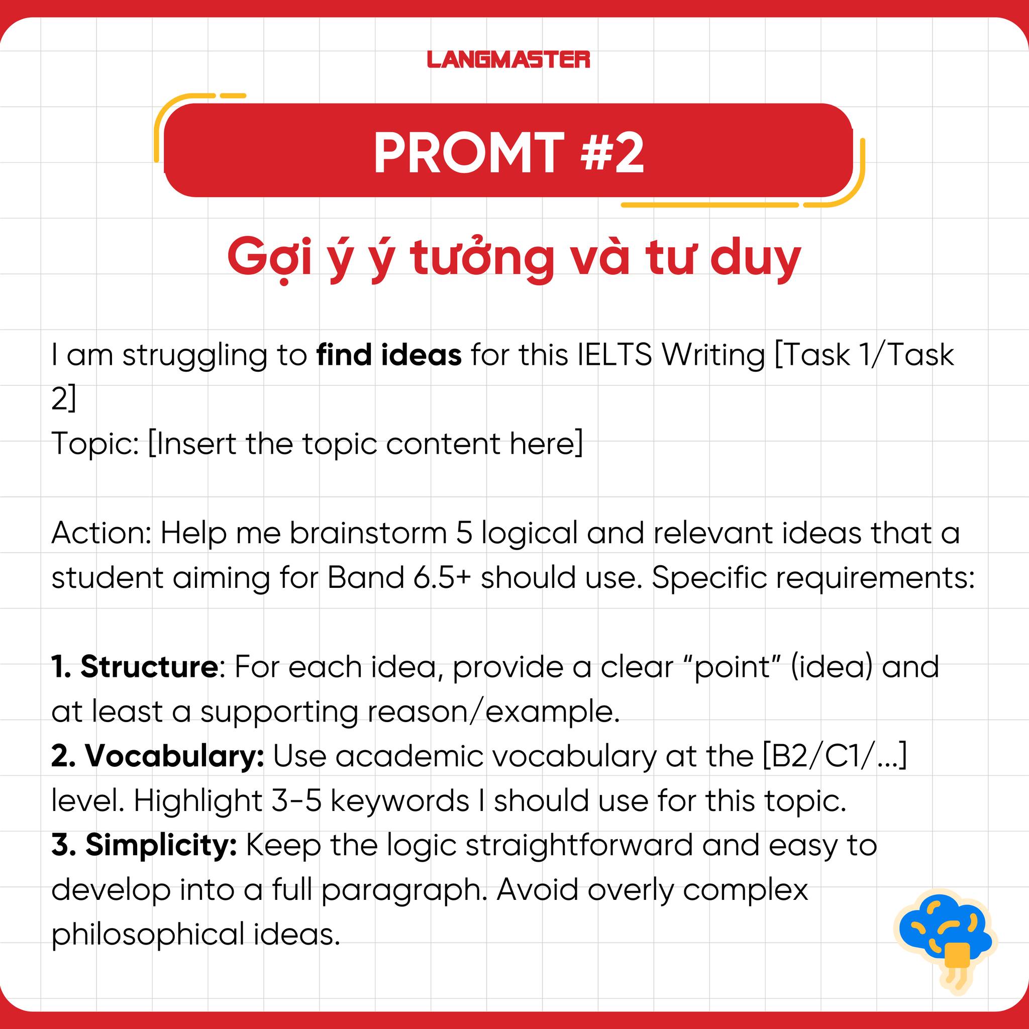 30 - 📌 Prompt 2: Gợi ý ý tưởng và tư duy I am struggling to find ideas ...