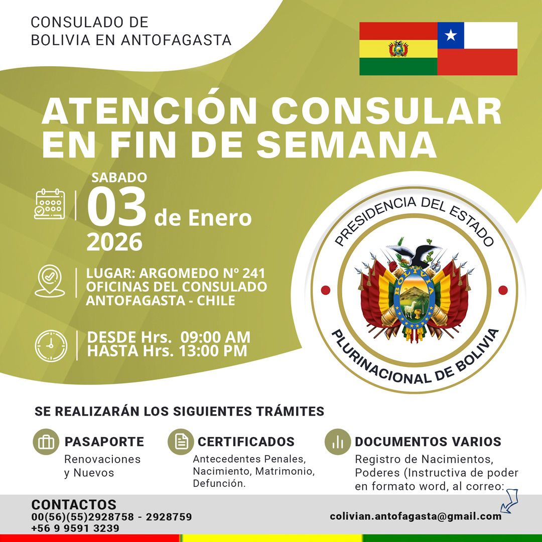 Consulado de Bolivia... - Consulado de Bolivia en Antofagasta