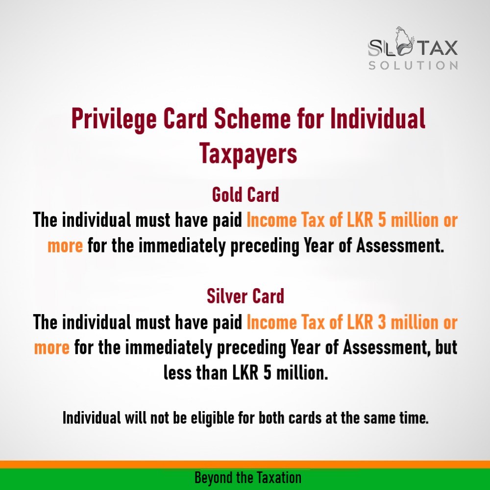 SL TAX SOLUTION - Introducing the Taxpayer Privilege Card... | Facebook