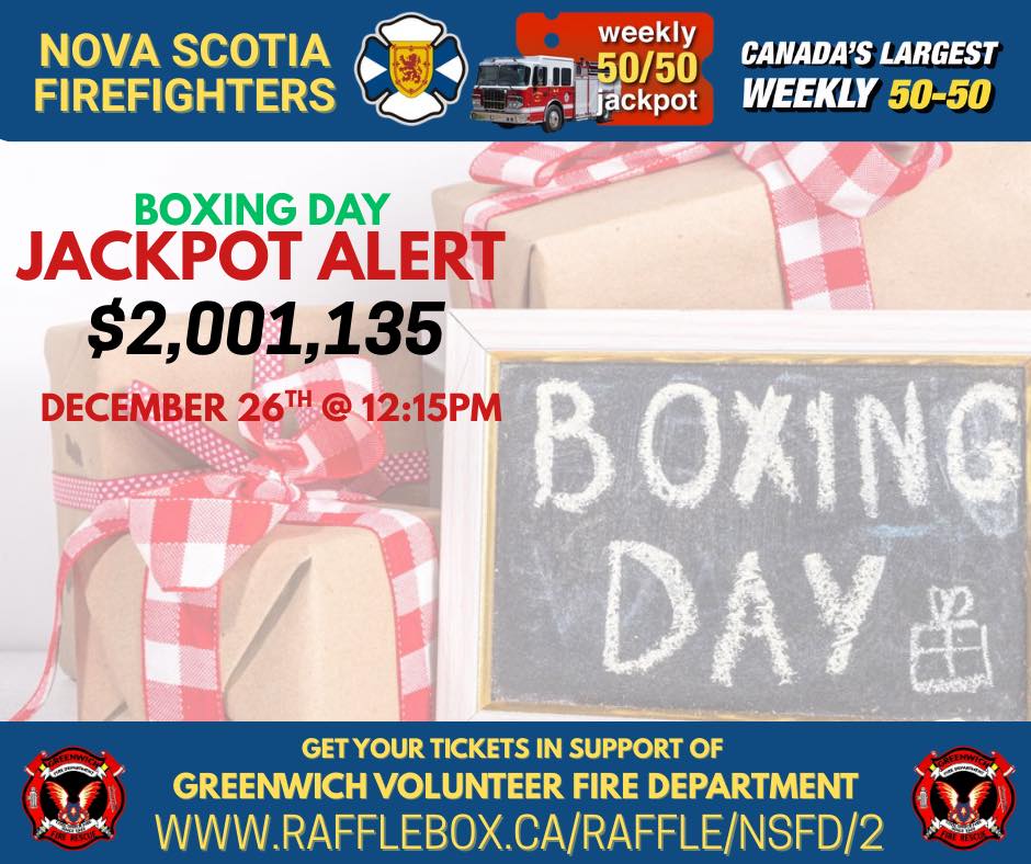 Greenwich - 🚨JACKPOT ALERT 🚨 www.rafflebox.ca/raffle/nsfd/2 💰This week ...