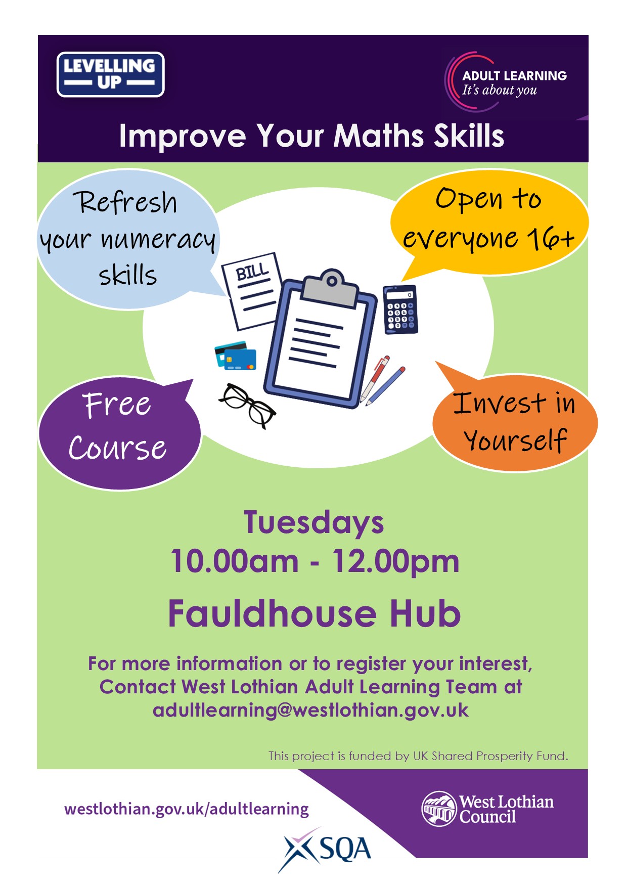 West - Fauldhouse Numeracy Group Did you know that the council’s Adult ...