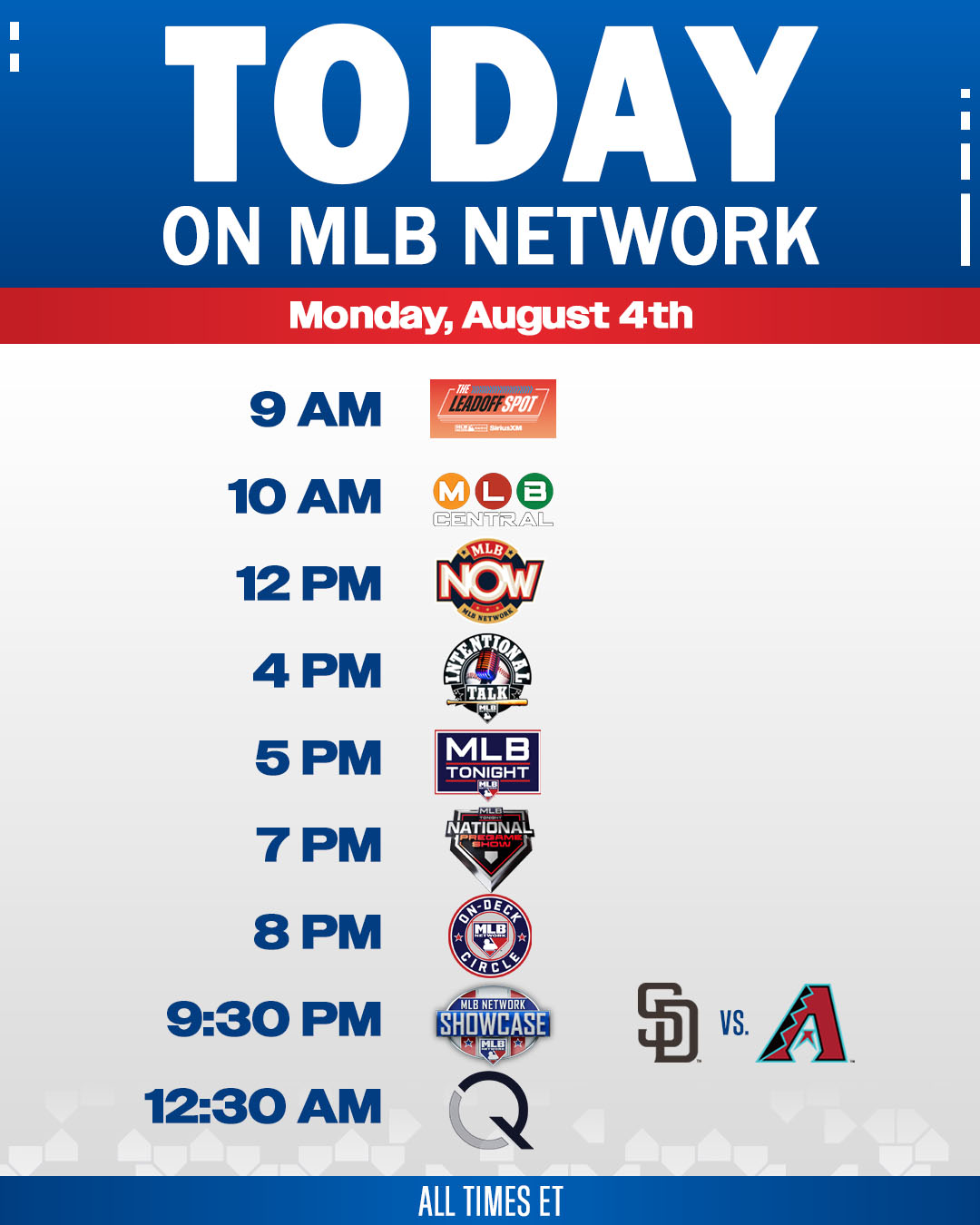 MLB - A packed day of programming leads up to tonight's #MLBNShowcase ...