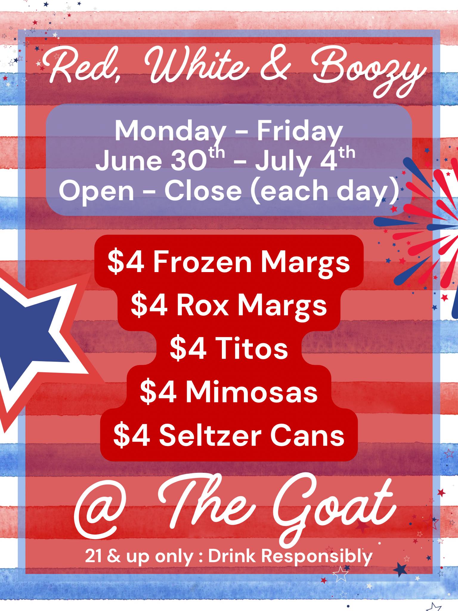 The Purple - 🎆🎉 IT STARTS TODAY! 🎉🎆 Red, White & Boozy is officially ...