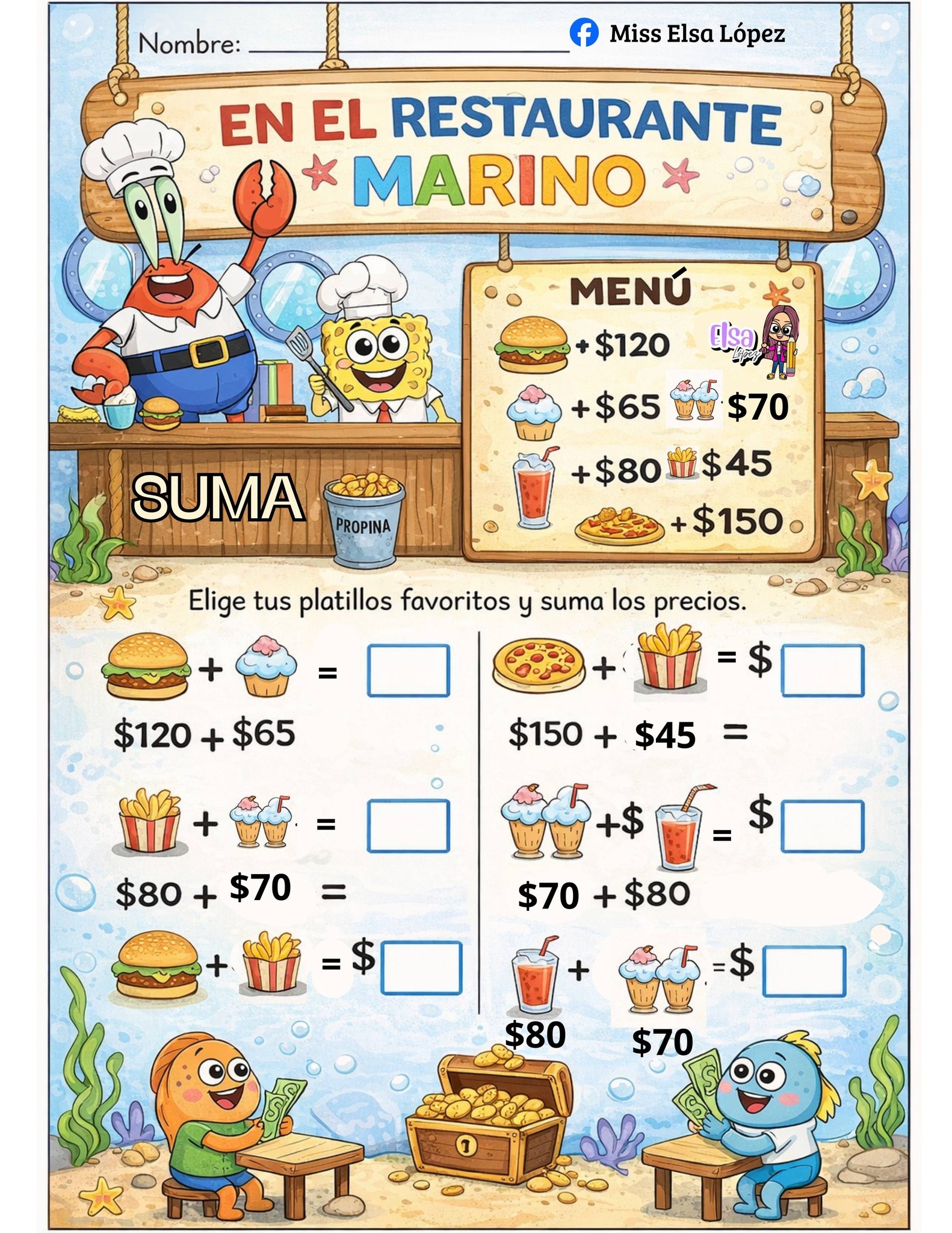 PRIMER GRADO LECTOESCRITURA | 🫧🍔 Bienvenidos al Restaurante Marino 🦀🐠 ...