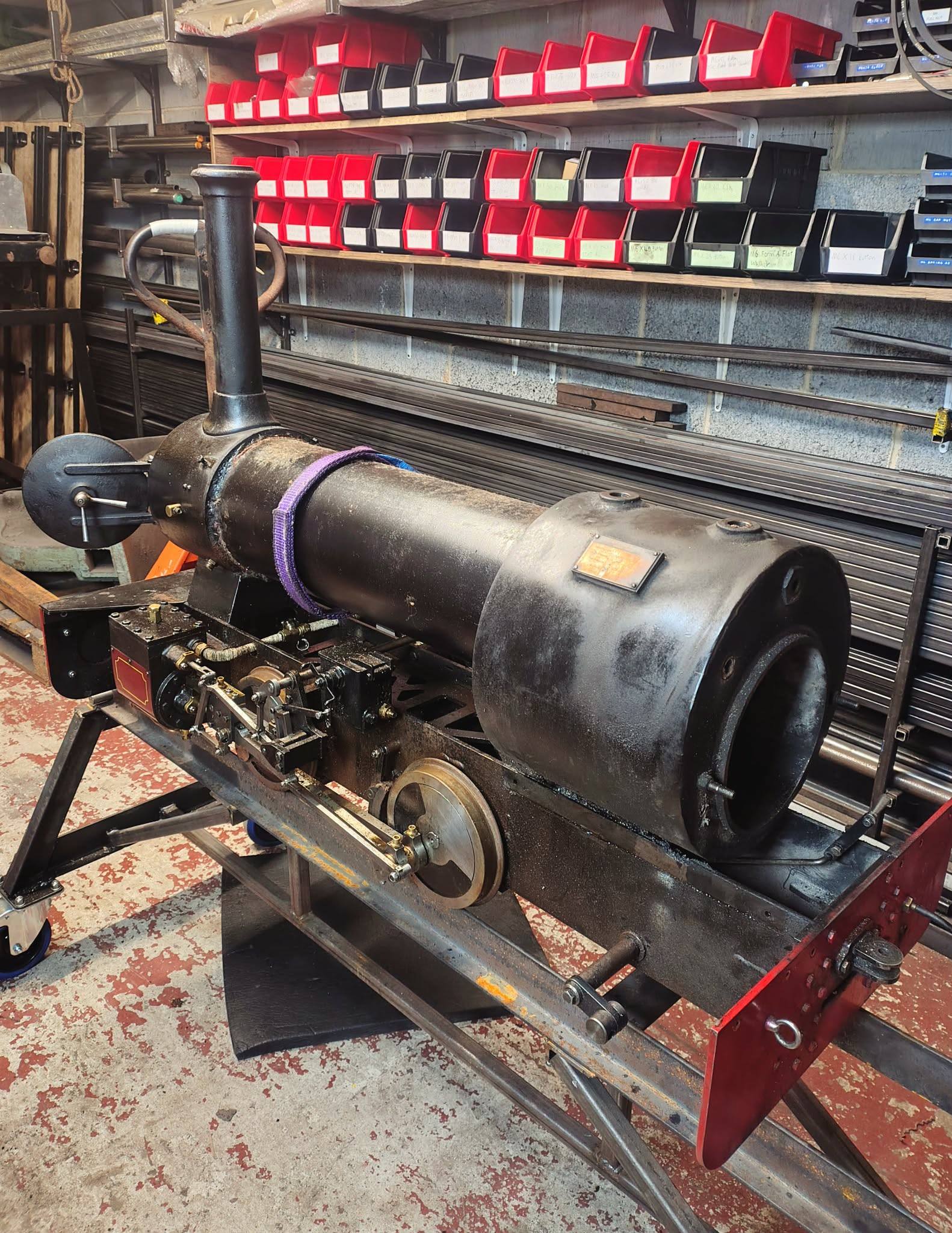 Miniature - Stafford on a workshop trolley. If you need a trolley to ...