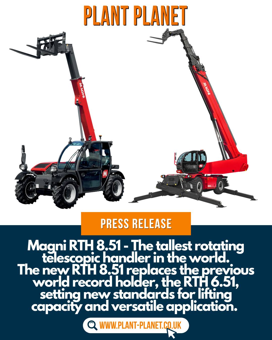 Plant - 🏗️PRESS RELEASE🏗️ The new RTH 8.51 replaces the previous world ...